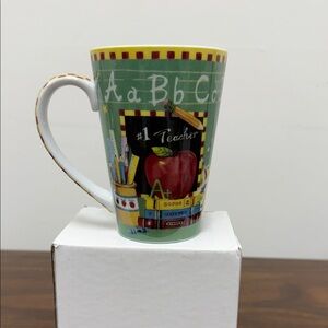 Colorful Teacher's Mug with Apple Design
